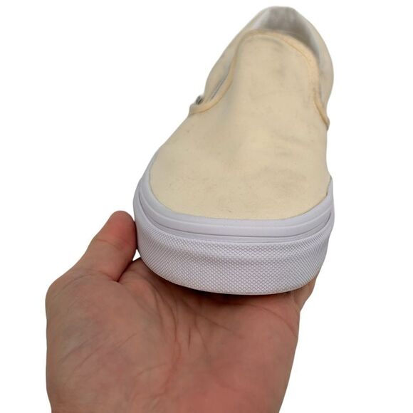 Vans off white cream slip ons sneaker women’s size 9 men’s size 7.5 - Picture 3 of 11
